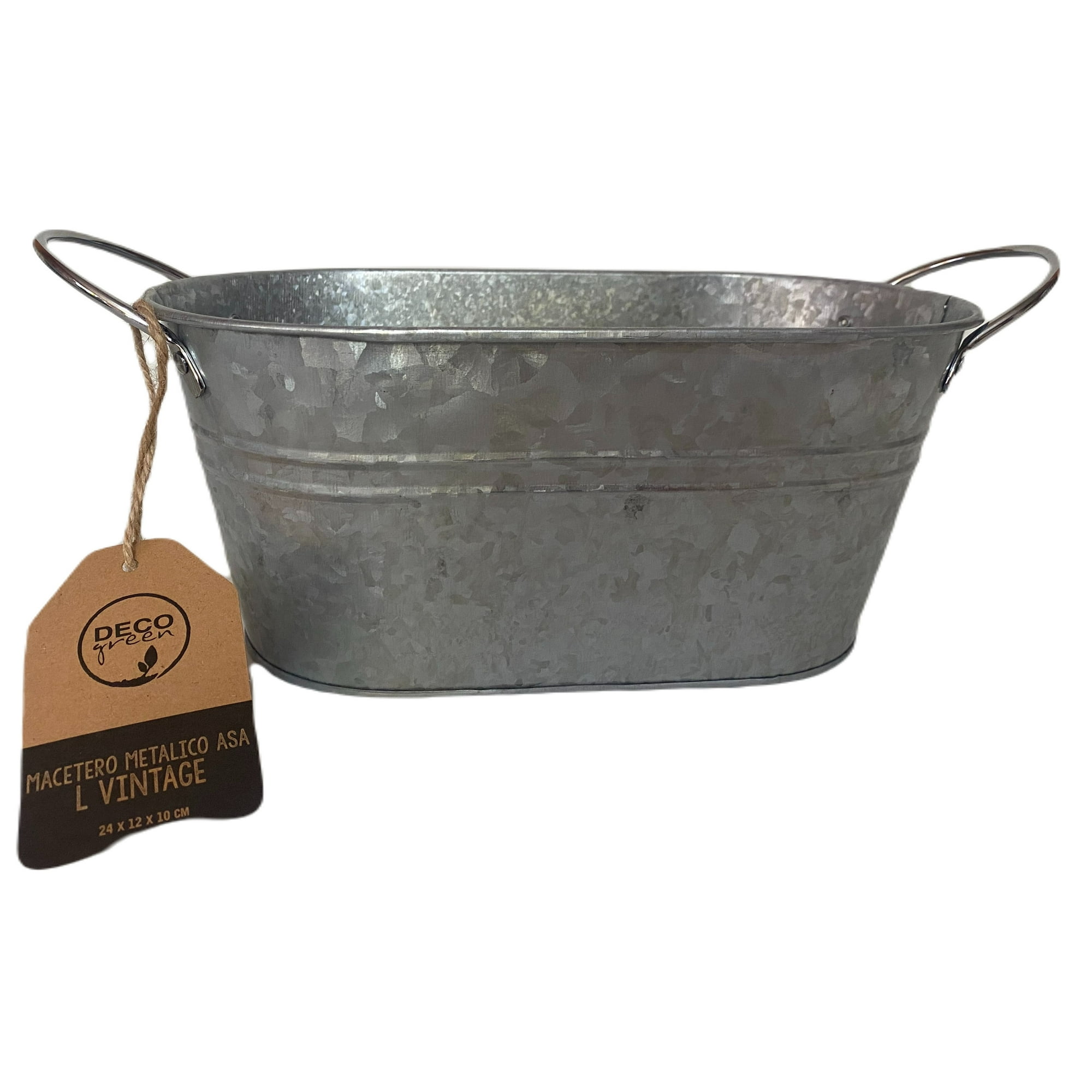 Decogreen - Macetero Metalico Asa L Vintage