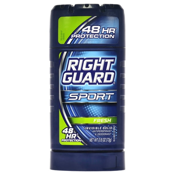 Desodorante Antitranspirante y Desodorante Sport 3-D Odor Defense Invisible Solid Fresh de Right Guard para - Desodorante en Barra de 2.6 oz