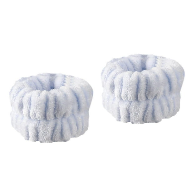 Muñequera de microfibra para lavado de cara, toalla de lavado para SPA, banda elástica para el cabello para mujeres y niñas, lavable para uso diario, Azul