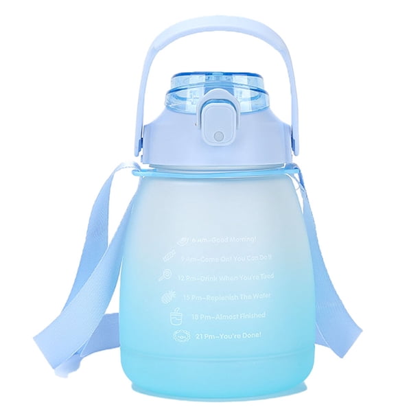 Botella de agua con pajita, jarra deportiva grande, bonitas botellas de agua para niñas y mujeres.
