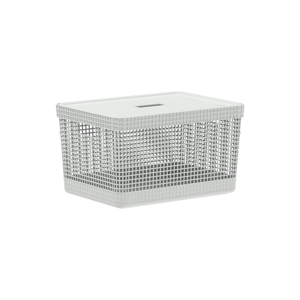 Ou - Cesta Grid Con Tapa 20 L Blanco Océano