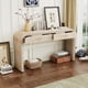 thumbnail image 3 of TREXM Unique Retro Silhouette Console Table with Open Style, Two Top Drawers for Entrance, Dinning Room, Living Room (Natural Wood Wash), 3 of 3