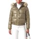 thumbnail image 1 of INSPIRE CHIC Chaqueta de Mujer con Capucha y Ribete de Piel Sintética, Acolchada, Corta, Talla Mediana, Caqui, 1 of 6