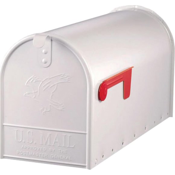 Mailbox Gibraltar E1600WAM Elite, montaje en poste, acero blanco