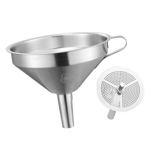 Magideal - Embudos De Cocina Embudo De Cocina Con Herramienta De Transmisión De Filtro Desmontable Filtro De Embudo De Metal Universal Multifunción Para Llenado 11Cm