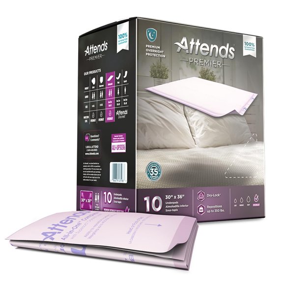 Almohadillas desechables Attends 76 cm x 91 cm 60 uds nocturnas