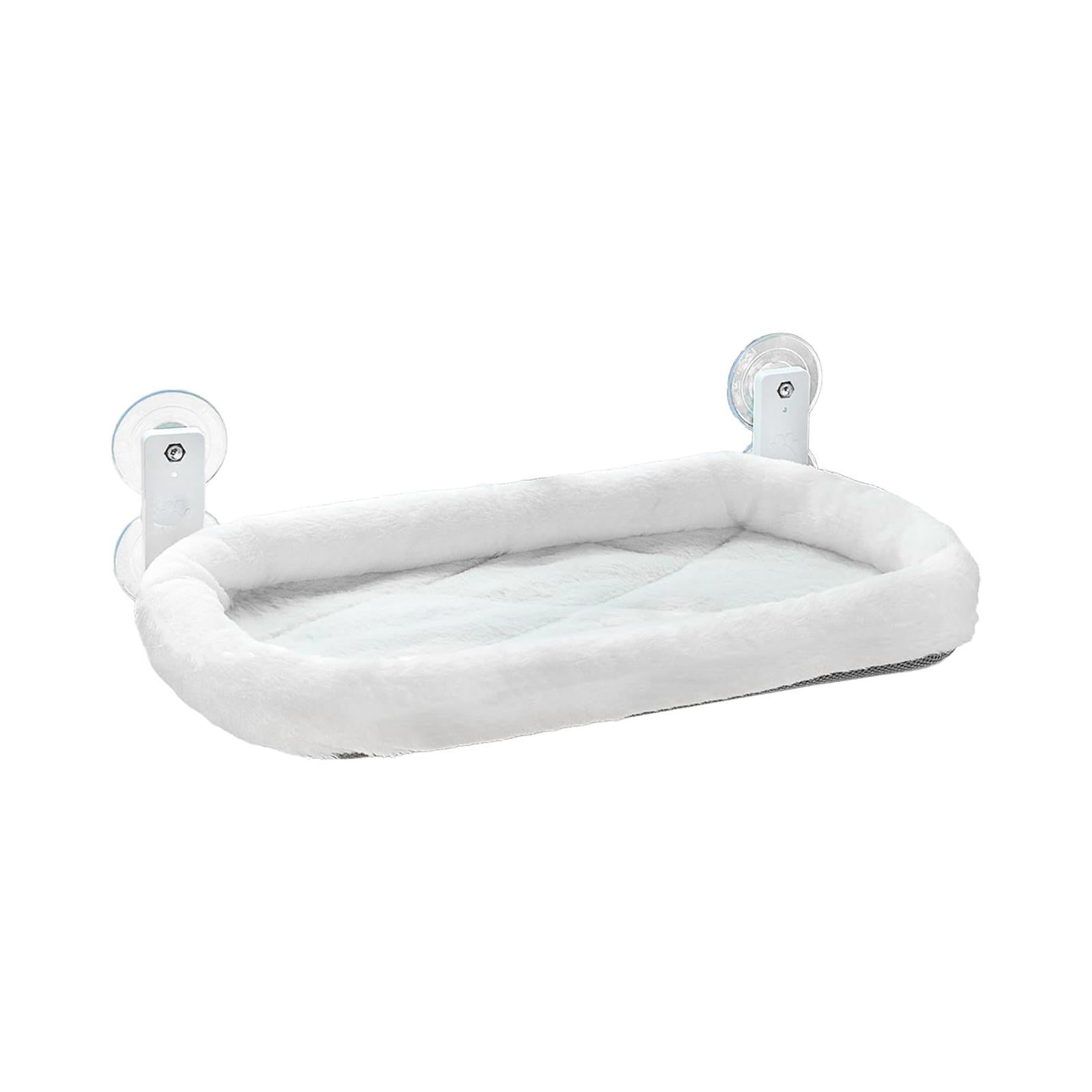 Magideal - Cama Plegable Para Ventana Para Gatos, Cama Para Gatos Con Ventana, Cálida, Espaciosa Y Acogedora Para Gatos De Interior, Cama Para Gatos Para Balcón, Blanco 30x60cm