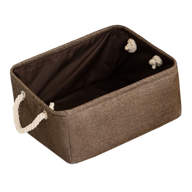 Cesta de almacenaje contenedor plegable de lino de algodón, color gris