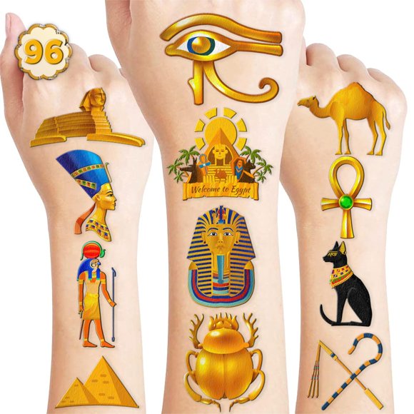 Set de tatuajes temporales frawharmone 96 uds Tema Egipto