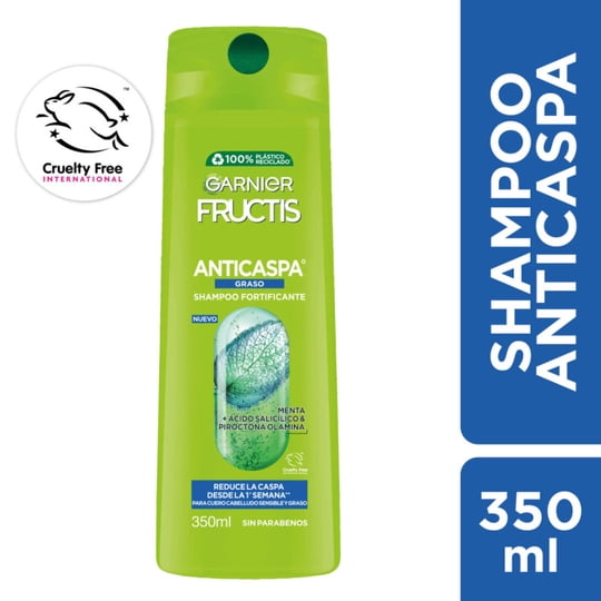 Shampoo Fructis Fortificante Anticaspa Graso Botella