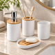 thumbnail image 5 of Set De Baño Completo 6 Piezas De ABS Y Bambu Con Basurero Dispensador Y Escobilla Color Blanco, 5 of 7