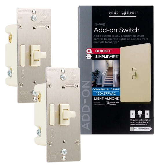 Switch adicional Enbrighten Almond, paquete de 2 unidades, Z-Wave/Zigbee 85096