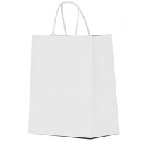 Bolsas De Regalo Qutuus White Paper, 25 Unidades, 20 X 11,5 X 25 Cm, Con Asas