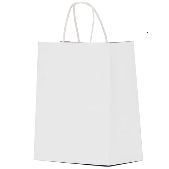 Bolsas de regalo Qutuus White Paper, 25 unidades, 20 x 11,5 x 25 cm, con asas