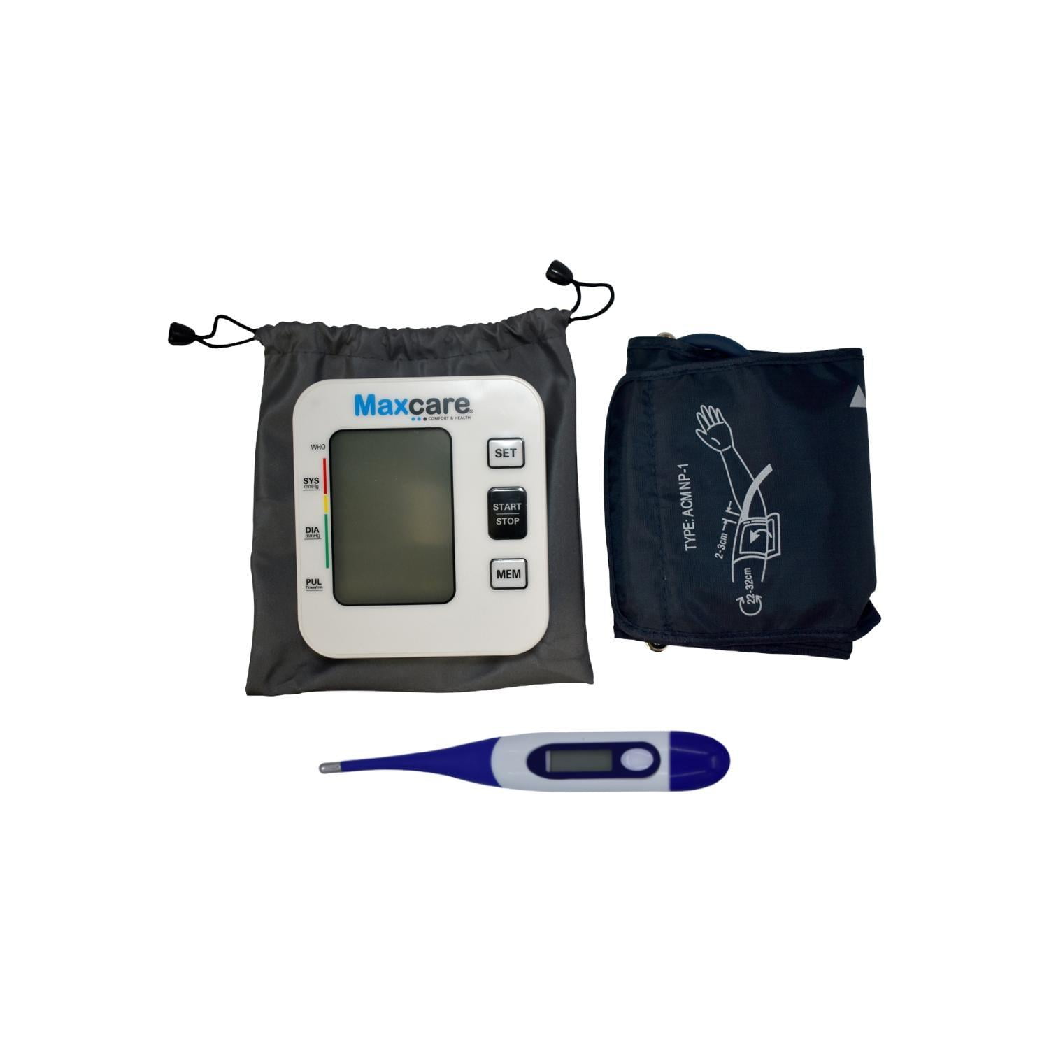 Maxcare - Pack Medidor De Presión Para Brazo + Termómetro Digital Flexible