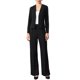 thumbnail image 2 of INSPIRE CHIC Blazer para el trabajo de oficina de mujeres, casual, de manga larga, abierto al frente, sin cuello, chaquetas de traje con bolsillos S Negro, 2 of 6