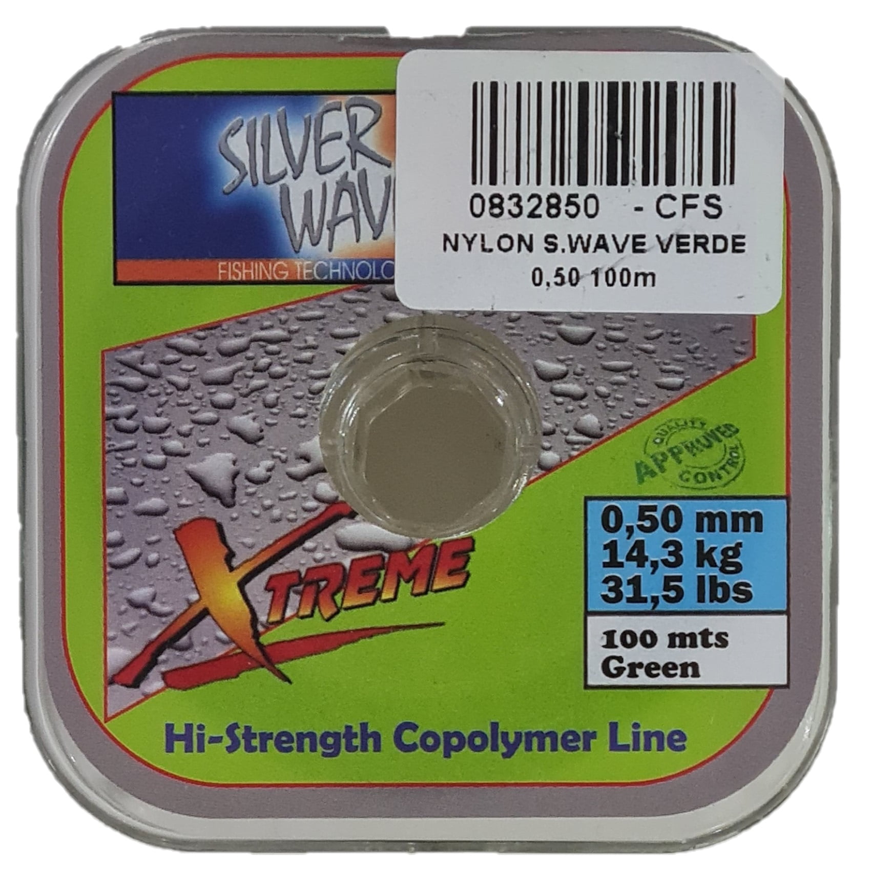 Silver Wave - Nylon De Pesca Verde 0,50mm Resistencia14,3kg Bobina 100mts