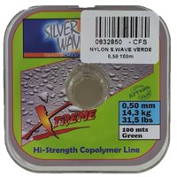 Silver Wave - Nylon De Pesca Verde 0,50Mm Resistencia14,3Kg Bobina 100Mts
