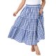 thumbnail image 4 of Faldas de cuadros de colegio para mujer de talla grande de Agnes Orinda, con capas escalonadas, maxi fluida de verano, casual, línea A, con bolsillos, 3X azul, 4 of 6
