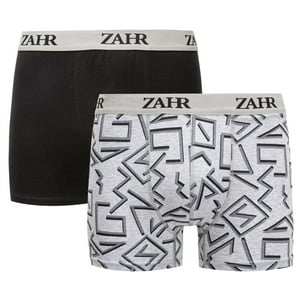 Zahr - Pack De 2 Boxers Negro Y Estampado