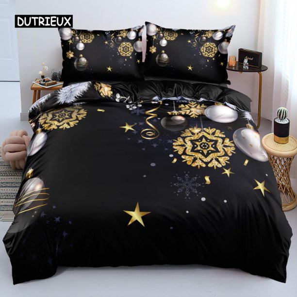 x2302 Bed Sheets Floral Bedding set Duvet/Quilt/Comforter Cover sets Flower Bed Linen Merry Christmas Design Custom Full Size 3-Piece Bedding Set (1 Duvet Cover + 2 Pillow Shams) nj2302