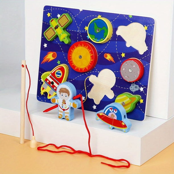 Infant And Young Children Fishing Toys Rope Puzzle Puzzle Early Education Baby Beaded Toy Farm Animal Transport Puzzle Three-in-one