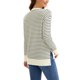 thumbnail image 3 of ATHLECHIC Suéter de Punto a Rayas para Mujer Cuello Redondo Oversize con Aberturas Laterales Tops Informales de Otoño XL Albaricoque-negro, 3 of 5