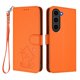 thumbnail image 1 of Funda Volteable con Diseño de Gato para Samsung Galaxy S23 FE, Naranja, 1 of 6