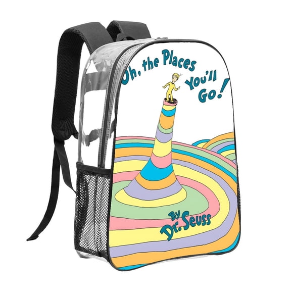 Oh Los Lugares a los que IrásMochila transparente temática, resistente y duradera, bolsa see-through para trabajo, deporte, universidad y viaje, 31 × 43 cm