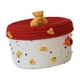 thumbnail image 4 of Cesta De Almacenamiento Redonda De Cuerda De Algodón Con Tapa, Vacía, Tejida, Para El Hogar, La Cocina, Refrigerio, Tapa Roja, Fondo Blanco, 4 of 5