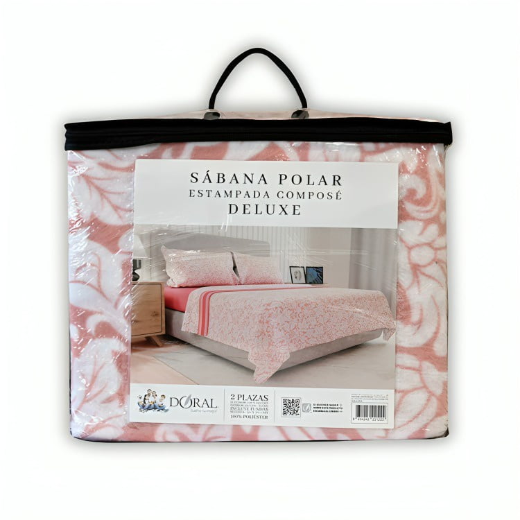 Sábanas De Polar Composé King / Hojas Coral Blanco – Doral