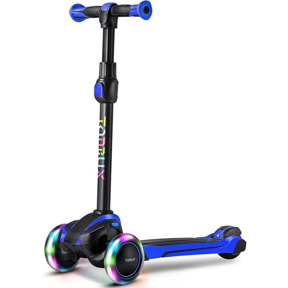 Patinete infantil TONBUX para niños de 3 a 12 años con 4 alturas ajustables, color azul