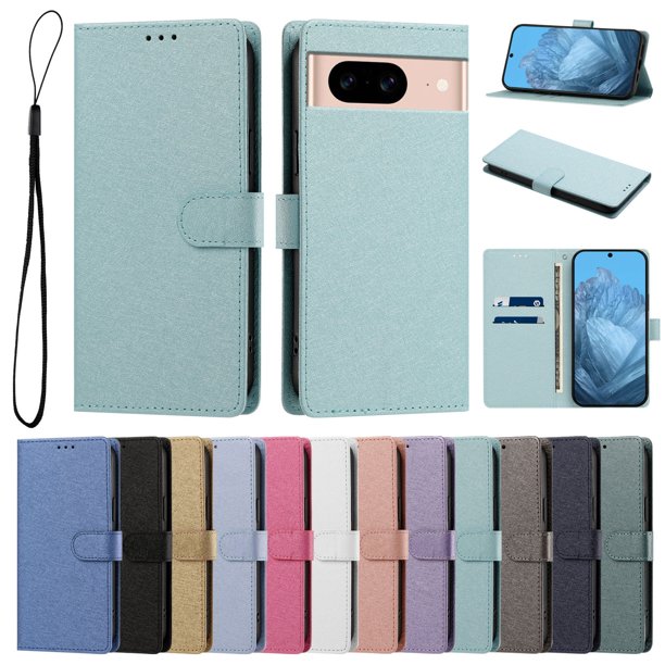Cartera para Google Pixel 8A con Bolsillo de Tarjetas, Verde Menta