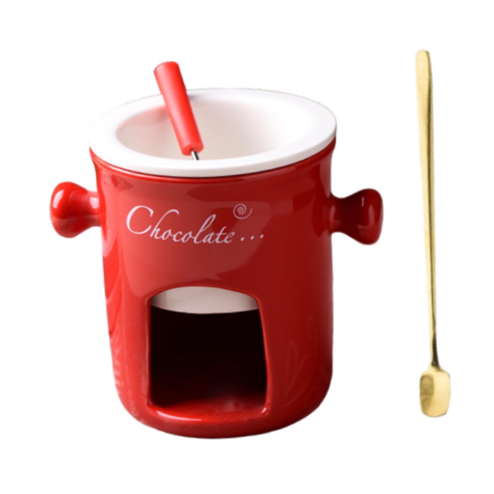 Bothyi - Taza Para Fondue, Para Derretir Queso, Mantequilla, Postre Casero, Taza Para Derretir Chocolate, Color Rojo