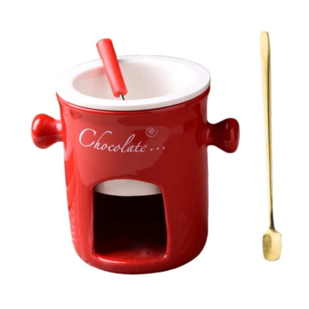Taza Para Fondue, Para Derretir Queso, Mantequilla, Postre Casero, Taza Para Derretir Chocolate, Color Rojo