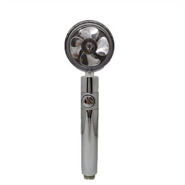 High Pressure Water Saving Shower, Handheld Turbocharged Shower, Head 360 Degrees Rotating Propeller Turbo Fan Hydro Spinning Shower Head