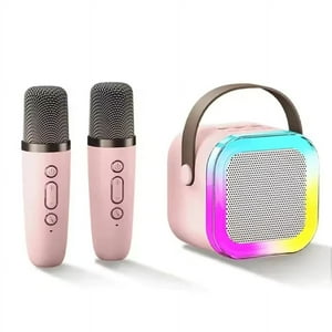 Oem - Karaoke Portátil Doble Micrófono Bluetooth Con Mini Parlante Rgb