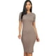 thumbnail image 1 of Vestido Midi Ajustado De Canalé Gris Topo, 1 of 5