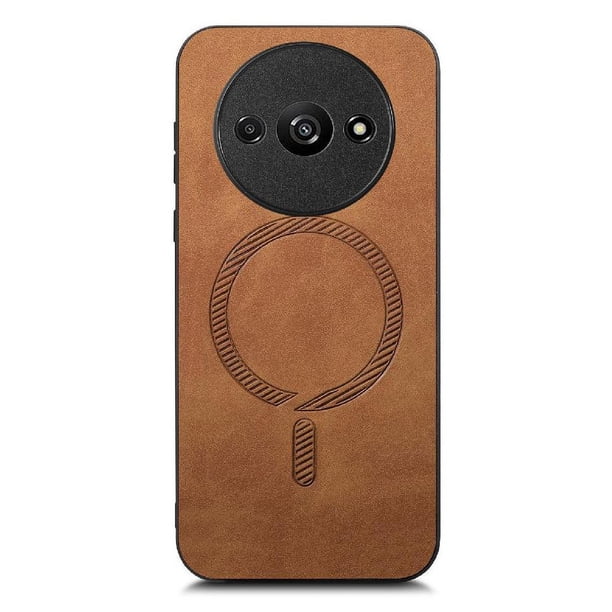Magnetic Slim Case for Xiaomi Redmi A3 with Camera Guard & Anti-Scratch Back Brown
