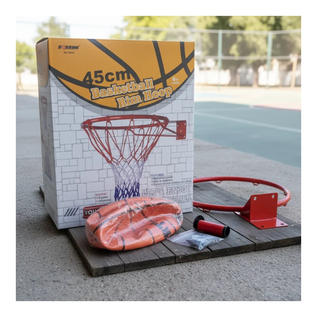 Ak Sport - Aro De Basquetbol Basket Acero C/malla Medida Profesional + Pelota