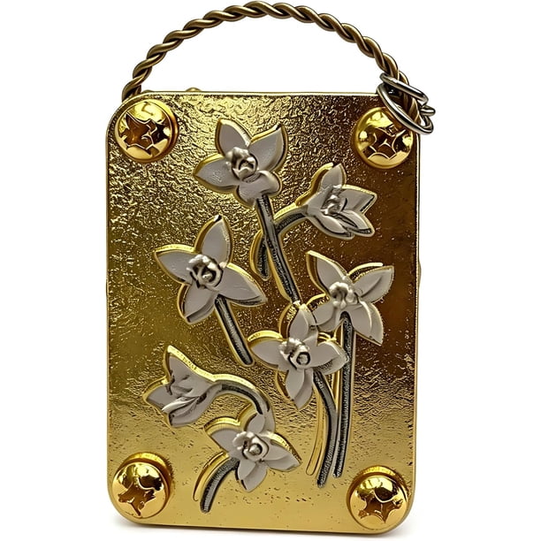 Mini prensa flores kit portátil llavero metal 5x3.5 cm paseos naturaleza manualidades