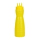 thumbnail image 1 of Botella de vidrio para aliños, envase recargable multiusos de 19oz , 3 agujeros amarillo, 1 of 5