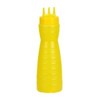 Magideal - Botella De Vidrio Para Aliños, Envase Recargable Multiusos De 19Oz , 3 Agujeros Amarillo