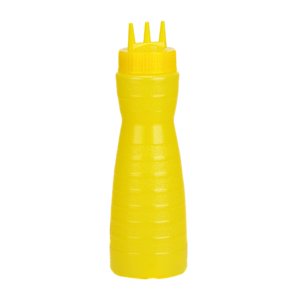 Magideal - Botella De Vidrio Para Aliños, Envase Recargable Multiusos De 19Oz , 3 Agujeros Amarillo