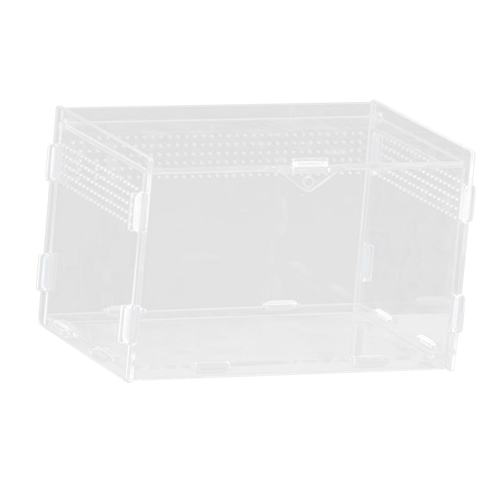 Magideal - Caja De Cría Para Reptiles, Caja Para Tortugas, Caja De Eclosión De Hábitat, Portátil, Transparente, Transpirable, Terrario, Tanque De Cría Para Serpi 20X12X12Cm