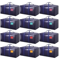 Bolsas De Mudanza Rmohro Extra Grandes Y Resistentes, Paquete De 12, Azul Oscuro