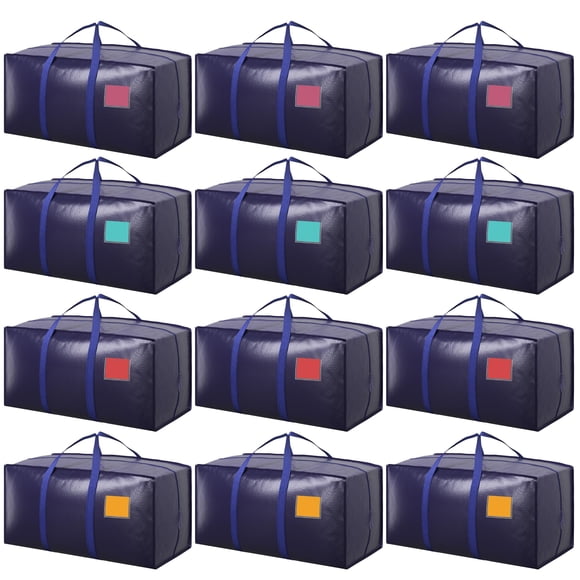 Bolsas de mudanza RMOHRO extra grandes y resistentes, paquete de 12, azul oscuro