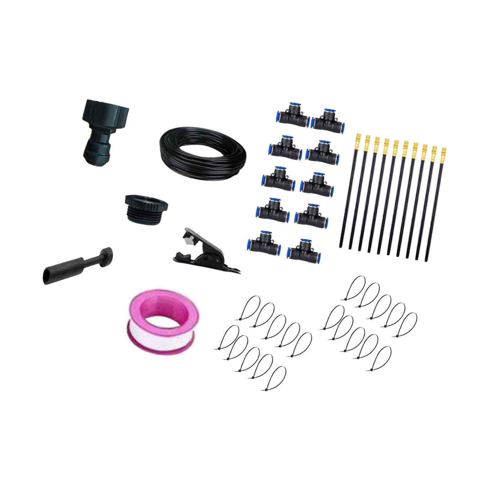 Magideal - Kit De Riego Automático, De Nebulización, De Riego Automático, Boquilla Ajustable De 360 Grados Para Vegetales De Interior , Manguera De Manguera De Polietileno De 10 M