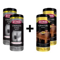 Pack Kit De 4 Toallitas Para Cuidar El Acero Y La Madera Weiman