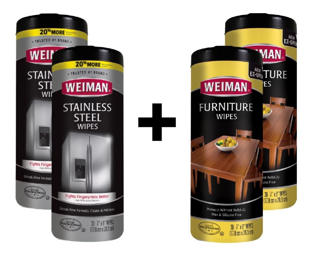 Pack Kit De 4 Toallitas Para Cuidar El Acero Y La Madera Weiman